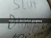 First cumshot on my wife's panties before gangbang! [Snapchat. Cuckold]