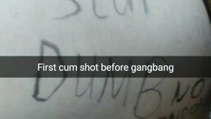 First cumshot on my wife's panties before gangbang! [Snapchat. Cuckold]