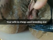 My wife after over 10 creampies in her pussy in gangbang and maybe get pregnant now..