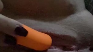Hotwife small vibrator wet pussy