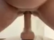 Riding 8.5 inch Dildo And Fills My Pussy With Cum 