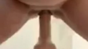 Riding 8.5 inch Dildo And Fills My Pussy With Cum 