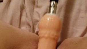 Tight little pussy fucked by machine