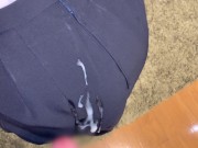 夏服OLのスカートに背後からぶっかけ cum onto office skirt 13/16
