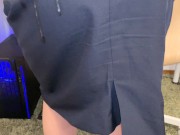 夏服OLのスカートに背後からぶっかけ cum onto office skirt 14/16
