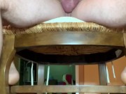 Amateur milf rides a big dick in her ass on a chair 7/16