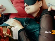 Watch porn, fucking in the mouth and cum in the throat of a  girlfriend, deep blowjob close up 1/16