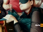 Watch porn, fucking in the mouth and cum in the throat of a  girlfriend, deep blowjob close up 2/16