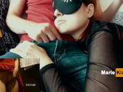 Watch porn, fucking in the mouth and cum in the throat of a  girlfriend, deep blowjob close up 5/16