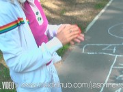 GORGEOUS TEEN SLUT SUCKING STRANGER'S COCK FOR A BUBBLE GUM IN PUBLIC PARK 3/16