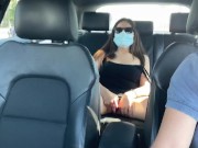 Milf cheating wife cums with Uber guy on the way to the beach 14/16