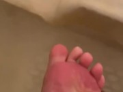 Spreading my toes In the shower 6/16