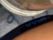 Banging my clear fleshlight until cummin 