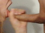 She Sucks my Cock while Fondeling my Balls until I Cum in her Mouth 15/16