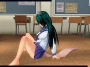3D HENTAI neko schoolgirl masturbates in class 2/16