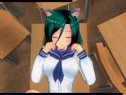 3D HENTAI neko schoolgirl cums from a big dick 5/16