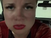 Dominatrix girlfriend wants a quickie in the car. POV, Role-Play, Exhibitionist, Car Sex 14/16