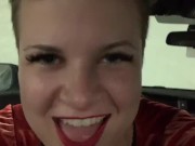 Dominatrix girlfriend wants a quickie in the car. POV, Role-Play, Exhibitionist, Car Sex 7/16