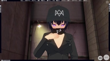 3D HENTAI Watch Dogs: Legion girl masturbating outdoors