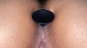 Wet pussy with butt plug quick video