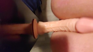 Lily plays with a suction cup