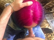 Косплей Стич. Сосет, делает горловой минет. Съемка от первого лица. 14/16