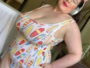Huge Tit BBW in Tight Tank & Panty Set