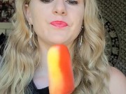 Hot Blonde Sucks Popsicle