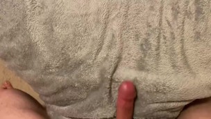 Humping soft blanket until handsfree cumshot