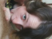 Hot Babe Sucks my Dick showing her Feet. Throatpie