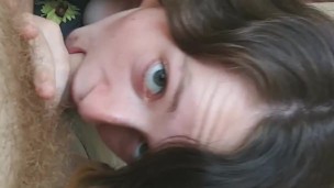 Hot Babe Sucks my Dick showing her Feet. Throatpie