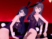 Bunny Girl Senpai Mai Sakurajima and Futaba Rio (3D HENTAI) 6/16