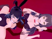 Bunny Girl Senpai Mai Sakurajima and Futaba Rio (3D HENTAI) 7/16