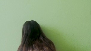 Busty college girl show her perfect ass in front of the camera.