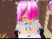 3D HENTAI POV Рам из RE ZERO скачет на большом члене 5/16