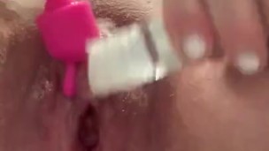 Sexy milf talks dirty while taking dildo in ass and pussy 
