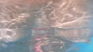 Hot swimming pool girl masturbation