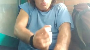 Momma's Boy Jerks his penis