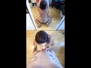 Tight skinny girl fucks dildo before blowing big cock and getting fucked!/ Squirt/Deepthroat/Pussy 7/16