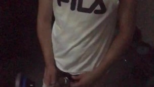 GAS mask ROUGH JERK OFF + MASSIVE CUMSHOT ** SNEAKING in to the GYM in the Night + lockdown belly **