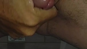 Impromptu cumshot for GF while out of town for work