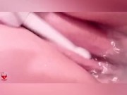 Using my sonic toothbrush to vibrate my pretty pussy to multiple orgasms 9/16