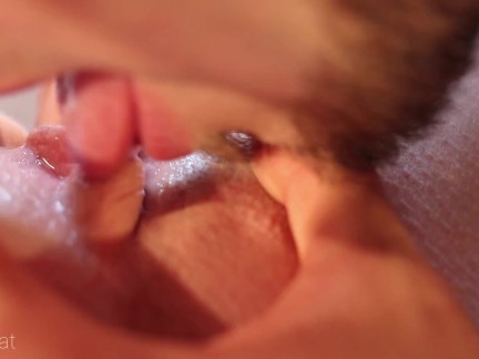 Wake me up with sensual pussy licking and make me cum! Close-up clit licking - Ruda Cat