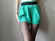 step brother touching my ass in black pantyhose and spanking 1/16