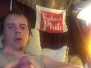 Stroking my hard cock