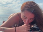 Girlfriend Sucking in the Sea - Outdoor Cum in Mouth 13/16