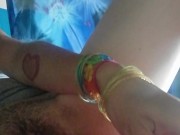 Milf masturbates w pink dildo 14/16