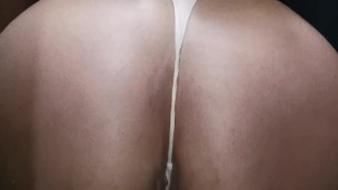 Blowjob from my stepsister in law with her thongs on, then she fucks incredible!