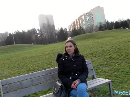 Public Agent tight body tourist fucked in folks basement while moms upstairs
