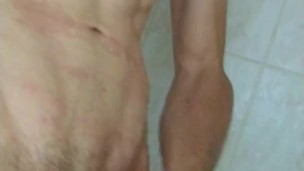 Jerking off in the shower